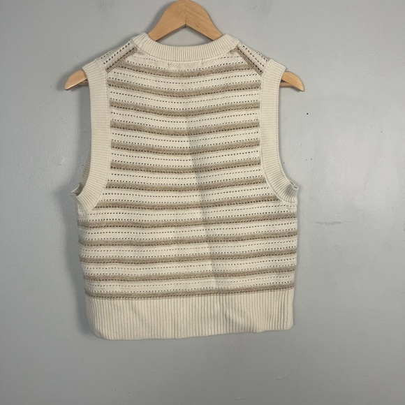 French Connection Sleeveless tan and gold knitted sweater size medium - Picture 5 of 5